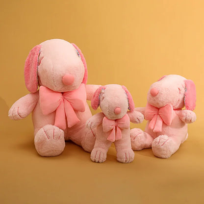 Kawaii Snoopy velvet plushie 30cm on wooden desk shelf display