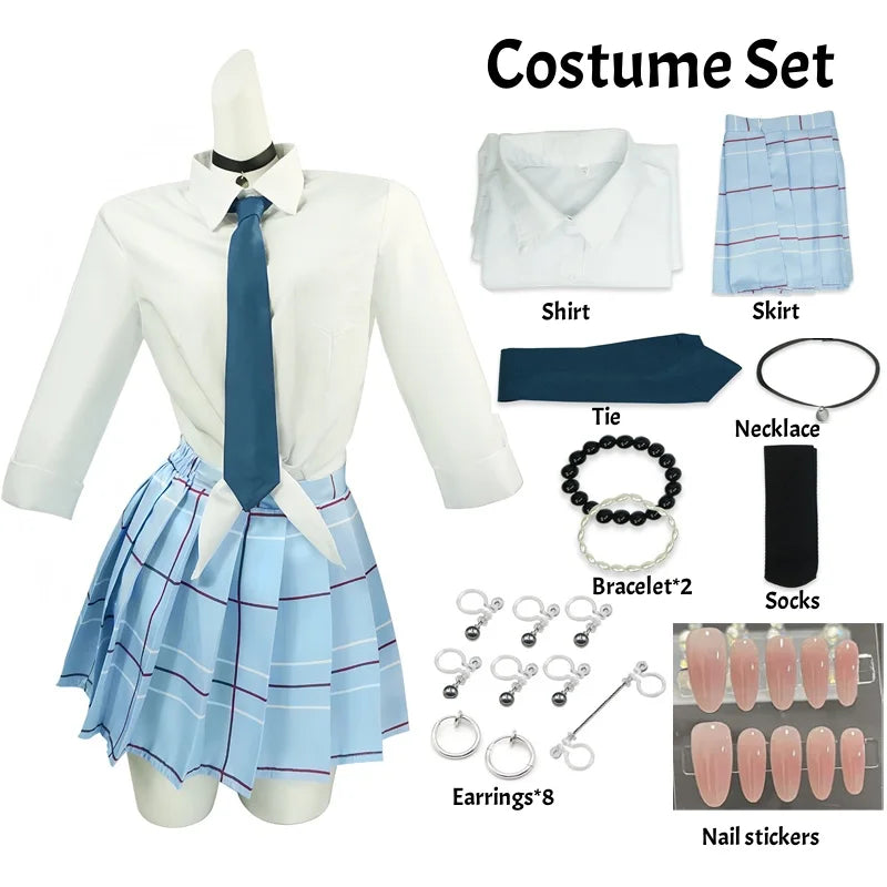 Kitagawa Marin school uniform cosplay neckline and knit top close-up detail