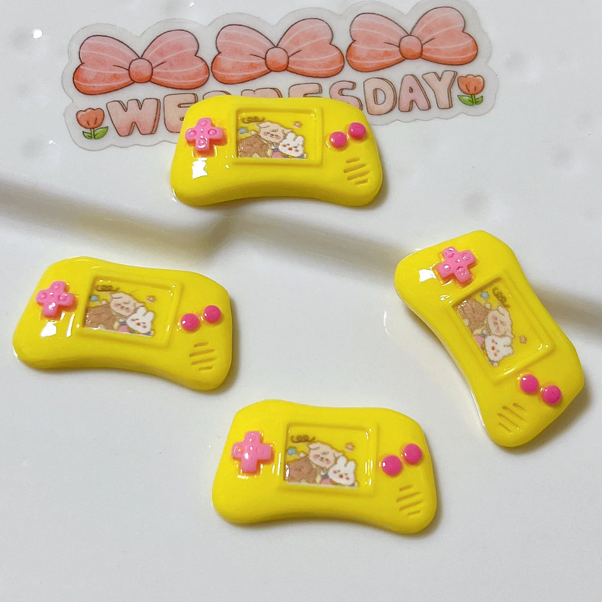 Mini kawaii game console cabochon pack assorted random mix 10 pieces