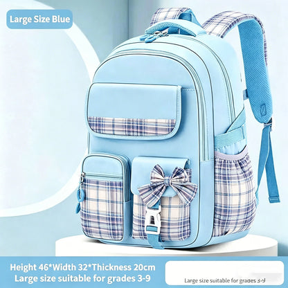 Ergonomic spine-care backpack for girls, size comparison Big vs Small