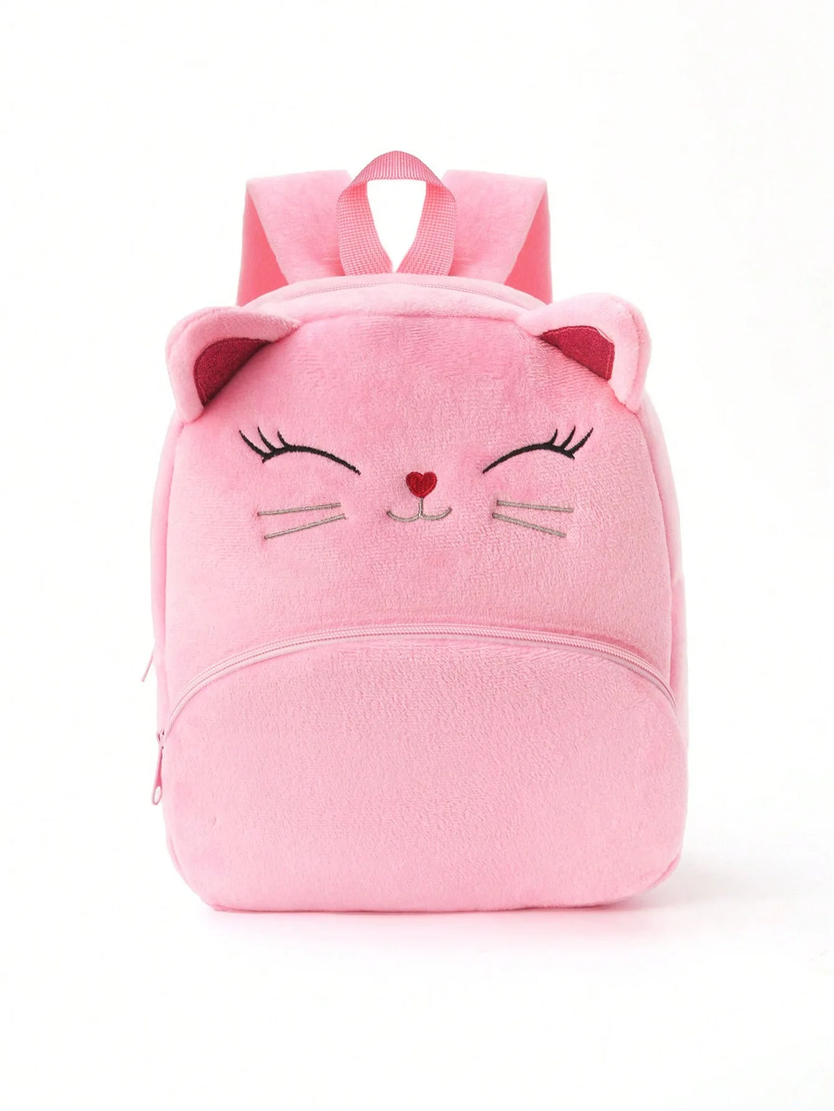 Kawaii kids backpack zip closure and strap detail