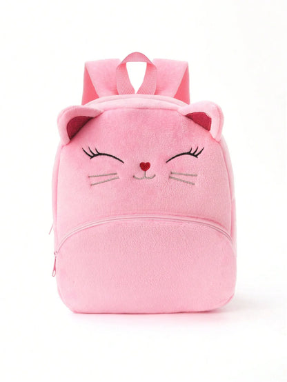 Kawaii kids backpack zip closure and strap detail