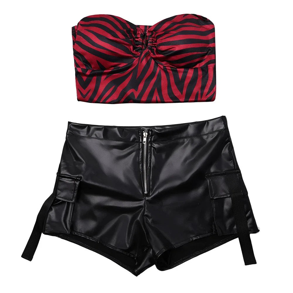 Infinity Nikki Obsession costume two-piece set laid flat top and shorts