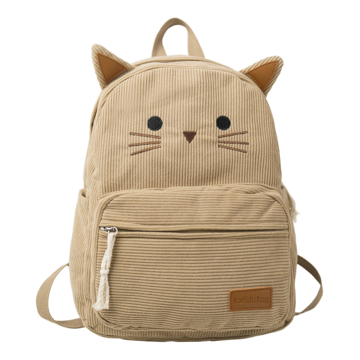 Kawaii cat backpack all five colors: khaki, grey, yellow, black, white