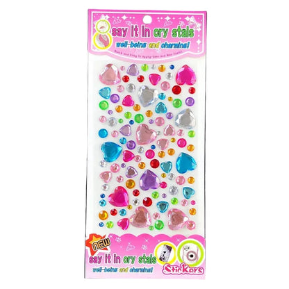 All four 3D crystal gem sticker style variants displayed side by side on white background