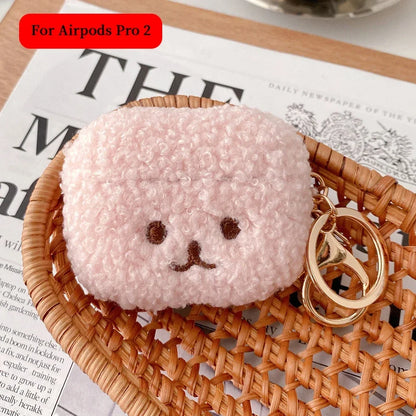 Fluffy dog AirPods silicone case texture close-up soft silicone detail