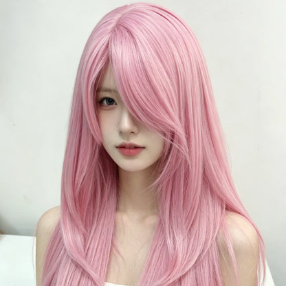 Ashely pink Lolita wig worn in Harajuku Sweet Lolita fashion styled look
