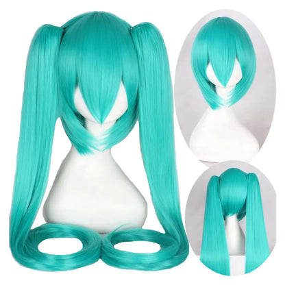 Pink 110cm lolita cosplay wig showing full 42-inch length and straight fiber texture