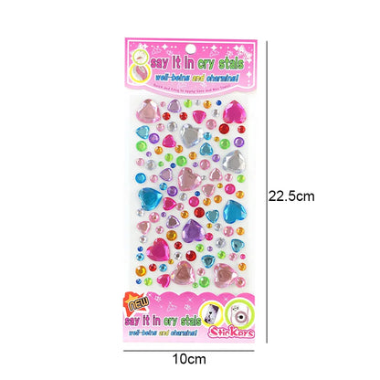 Kawaii acrylic gem sticker sheet style 2 featuring round colorful faceted crystals