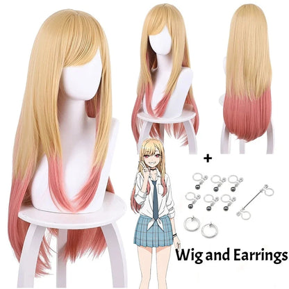 Kitagawa Marin cosplay costume flat lay showing knit top and pleated skirt components