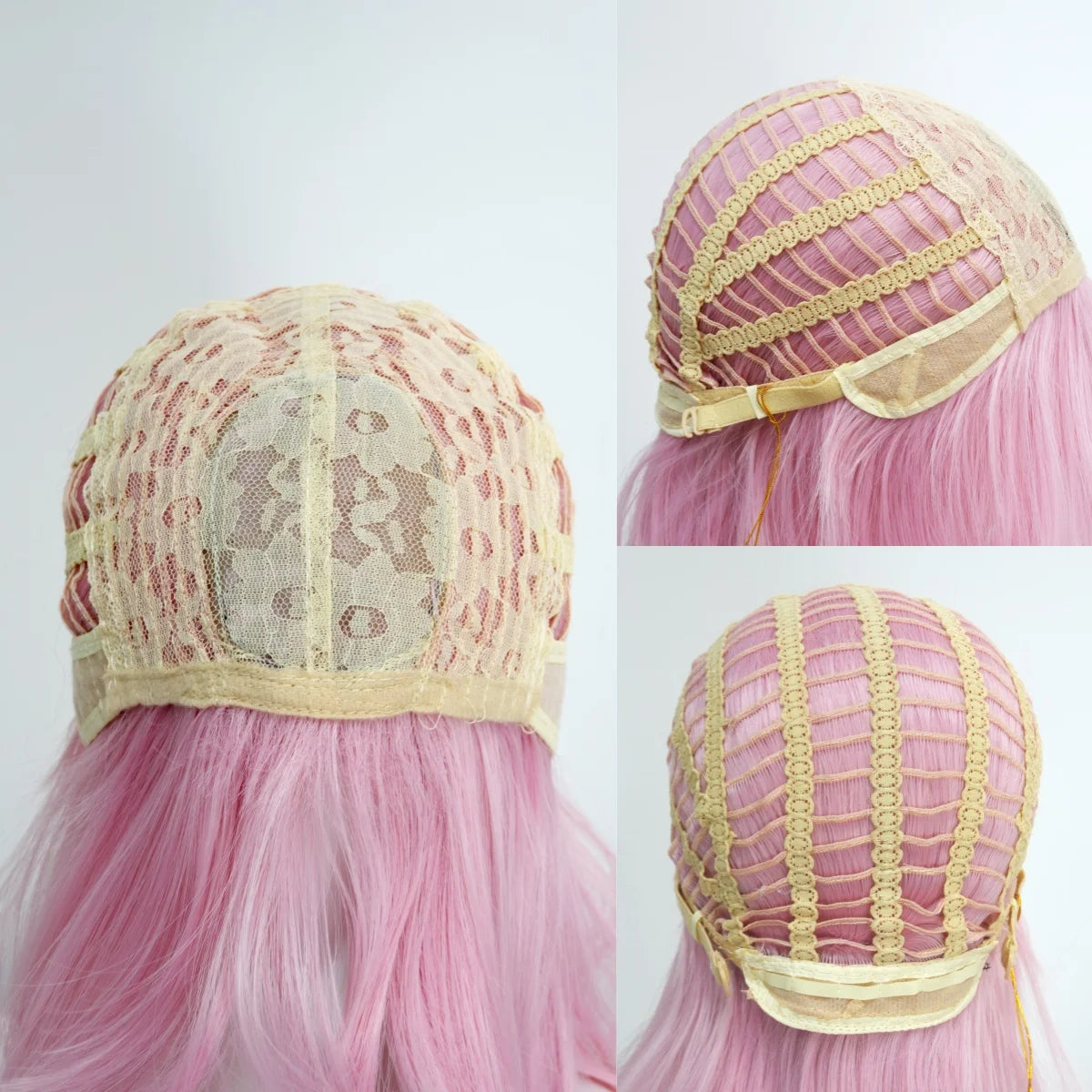 Ashely pink wig back view 20 inch layered cut volume and length