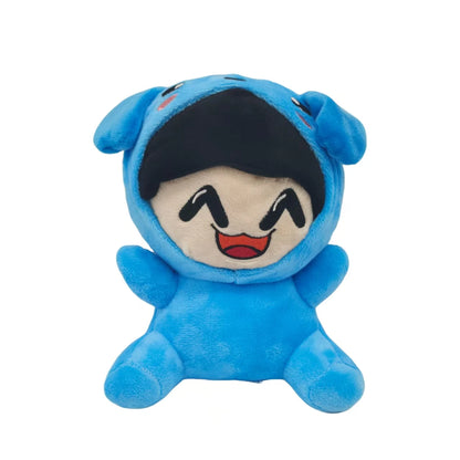 Boy and Girl kawaii plush dolls with hats displayed side by side as a coordinated pair