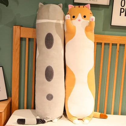 Long cat body pillow 110 cm size comparison laid flat