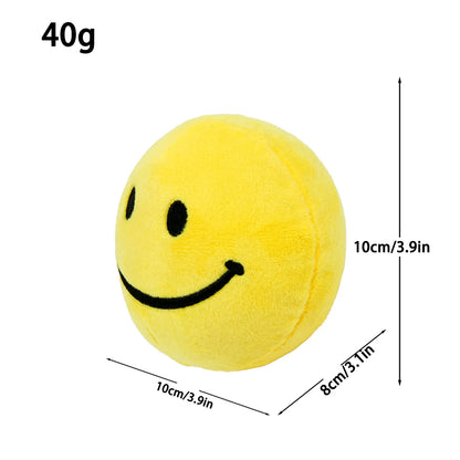 Kawaii Smiley Face Plush Ball - Soft Yellow Stress Toy