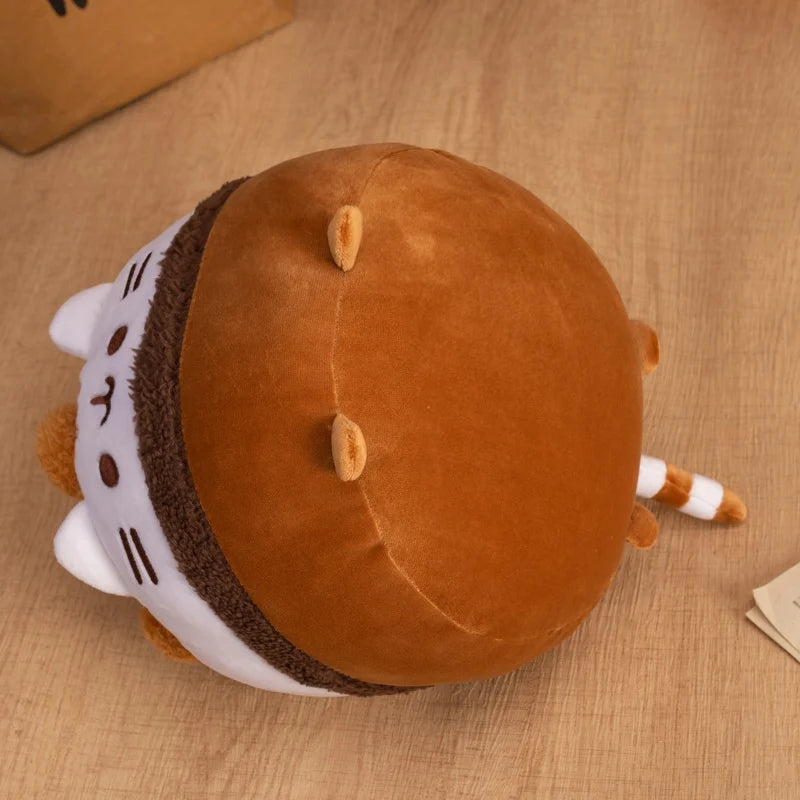 Kawaii plush pillow 22 cm size comparison next to hand for scale