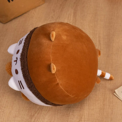 Kawaii plush pillow 22 cm size comparison next to hand for scale