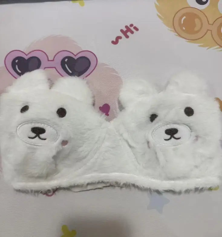Japanese girl lingerie set bear motif cotton-elastane detail close-up