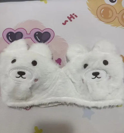 Japanese girl lingerie set bear motif cotton-elastane detail close-up