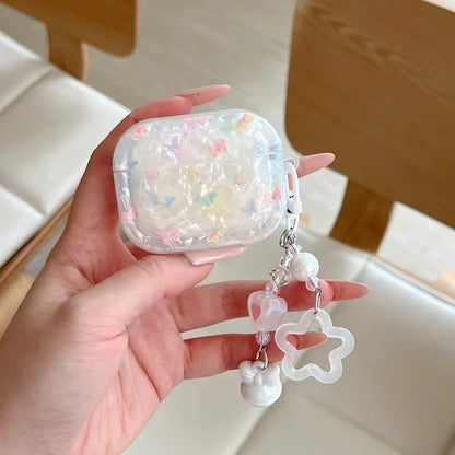 Kawaii butterfly AirPods case showing snap-fit closure and charging port cutout