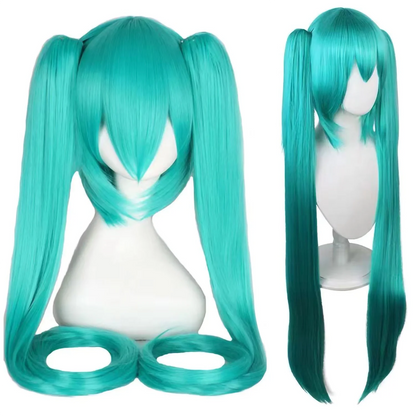 Pink lolita wig with detachable ponytails styled for anime cosplay event