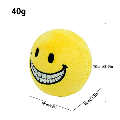 Kawaii Smiley Face Plush Ball - Soft Yellow Stress Toy